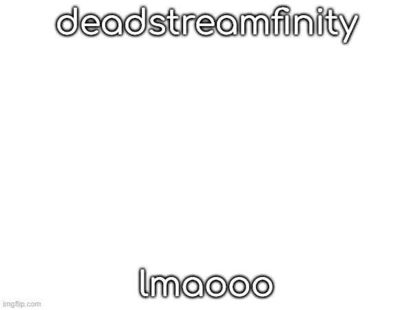 deadstreamfinity; lmaooo | made w/ Imgflip meme maker