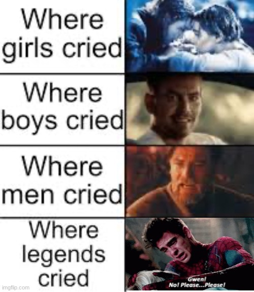 To this day whenever I watch the Amazing Spider Man movies I cry inside because of this one scene. | image tagged in where legends cried | made w/ Imgflip meme maker