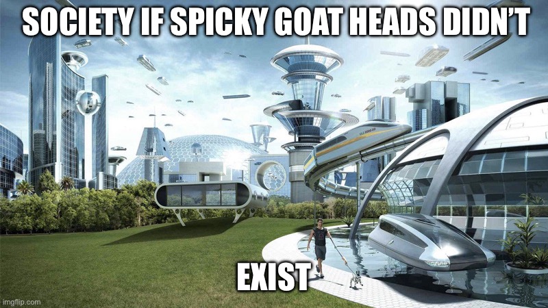 The future world if | SOCIETY IF SPICKY GOAT HEADS DIDN’T; EXIST | image tagged in the future world if | made w/ Imgflip meme maker