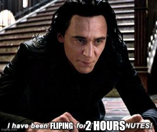 I have been falling for 30 minutes | FLIPING 2 HOURS | image tagged in i have been falling for 30 minutes | made w/ Imgflip meme maker