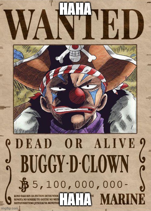 Buggy D. Clown | HAHA; HAHA | image tagged in buggy d clown | made w/ Imgflip meme maker