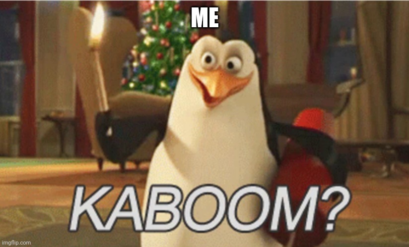 penguins of Madagascar "kaboom?" | ME | image tagged in penguins of madagascar kaboom | made w/ Imgflip meme maker