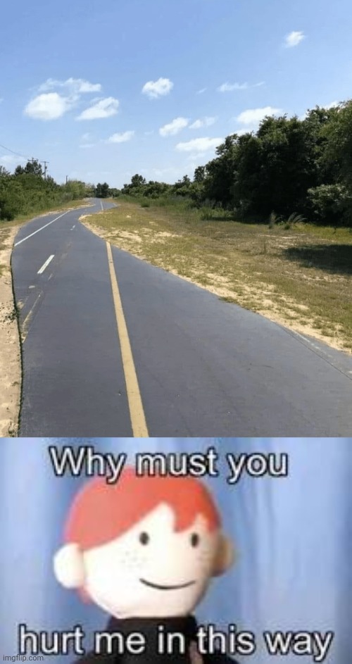 Road paint fail | image tagged in why must you hurt me in this way,roads,road,paint,you had one job,memes | made w/ Imgflip meme maker