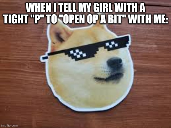im am a true alpha boi. | WHEN I TELL MY GIRL WITH A TIGHT "P" TO "OPEN OP A BIT" WITH ME: | image tagged in oh wow are you actually reading these tags,sexy women | made w/ Imgflip meme maker
