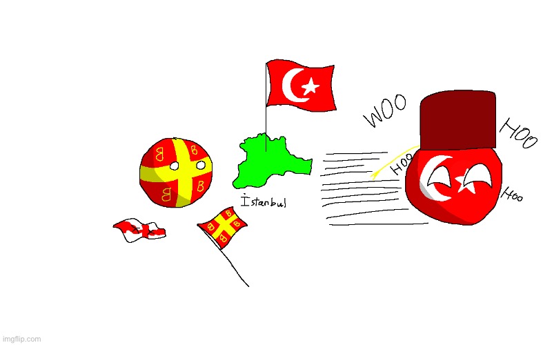 Now it's Istanbul, not Constantinople anymore | image tagged in istanbul,constantinople,countryballs,polandball,turkey,greece | made w/ Imgflip meme maker