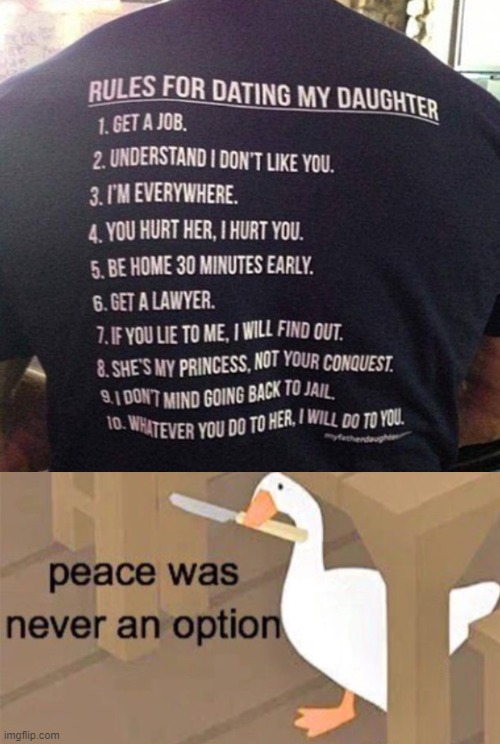 untitled goose peace wass never an option | image tagged in untitled goose peace was never an option | made w/ Imgflip meme maker