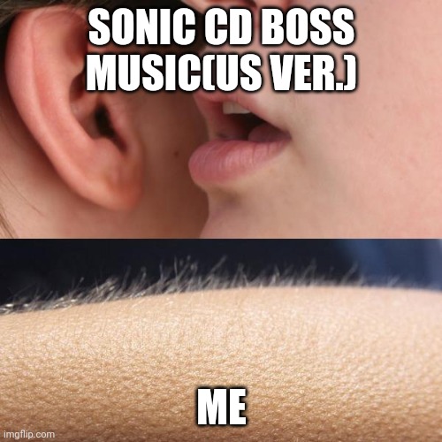 Whisper and Goosebumps | SONIC CD BOSS MUSIC(US VER.); ME | image tagged in whisper and goosebumps,sonic,sonic the hedgehog | made w/ Imgflip meme maker