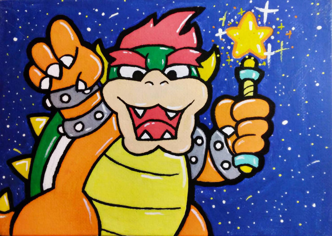 High Quality bowser holding the star rod Blank Meme Template