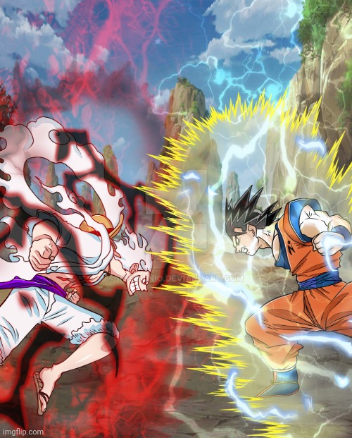 Luffy vs Goku | image tagged in luffy vs goku | made w/ Imgflip meme maker