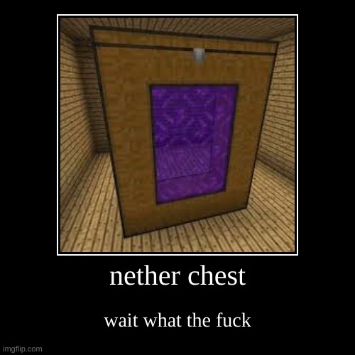 no stop | nether chest | wait what the fuck | image tagged in demotivationals | made w/ Imgflip demotivational maker