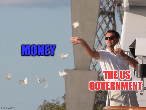 Government | MONEY; THE US GOVERNMENT | image tagged in leonardo dicaprio throwing money,big government,federal reserve | made w/ Imgflip meme maker