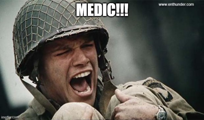 Matt Damon Crying | MEDIC!!! | image tagged in matt damon crying | made w/ Imgflip meme maker