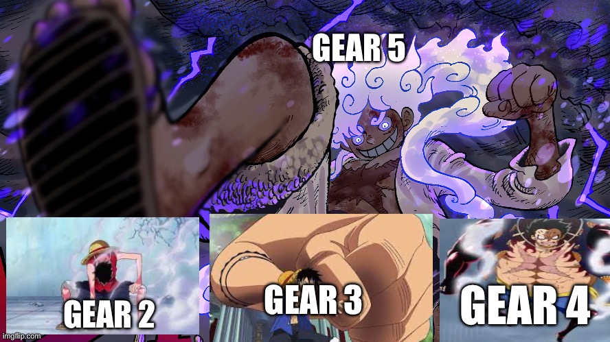 Gear 5 ? ? ? ? | GEAR 5; GEAR 2; GEAR 3; GEAR 4 | made w/ Imgflip meme maker