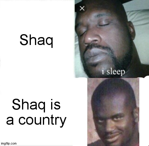 shaq is a country | Shaq; Shaq is a country | image tagged in memes,sleeping shaq | made w/ Imgflip meme maker
