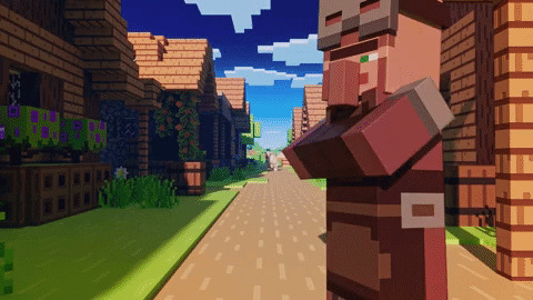 High Quality Minecraft Goat ramming into a villager Blank Meme Template