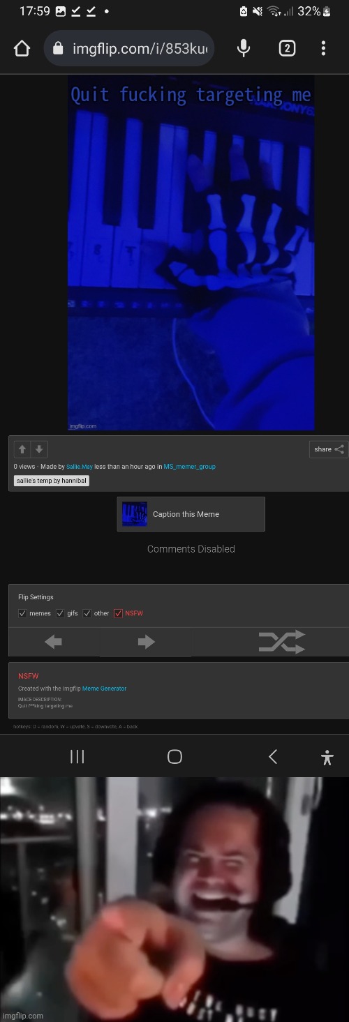 Blud disabled the comments | image tagged in guy laugh and point | made w/ Imgflip meme maker