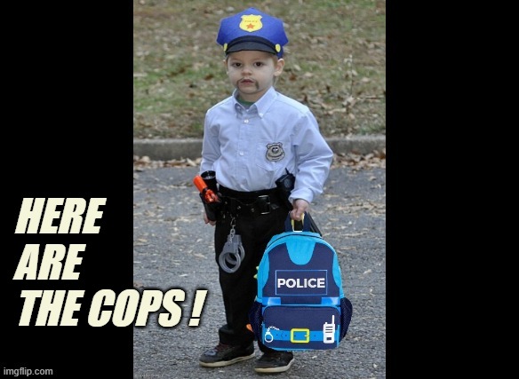 police | HERE ARE THE COPS ! | image tagged in police,cops,calling the police,funny,cop | made w/ Imgflip meme maker