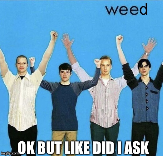 weed | OK BUT LIKE DID I ASK | image tagged in weed | made w/ Imgflip meme maker