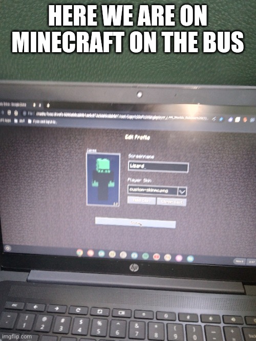 Minecraft | HERE WE ARE ON MINECRAFT ON THE BUS | image tagged in minecraft | made w/ Imgflip meme maker