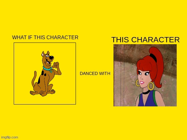 if scooby danced with jeannie | image tagged in what if this character danced with this one | made w/ Imgflip meme maker