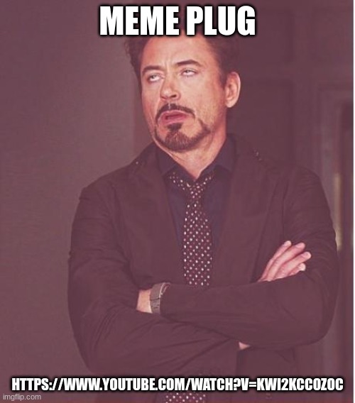 Face You Make Robert Downey Jr | MEME PLUG; HTTPS://WWW.YOUTUBE.COM/WATCH?V=KWI2KCCOZOC | image tagged in memes,face you make robert downey jr | made w/ Imgflip meme maker