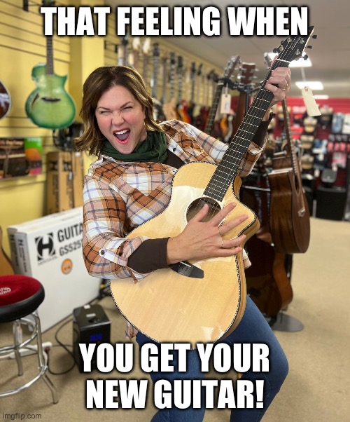 Rock! | THAT FEELING WHEN; YOU GET YOUR NEW GUITAR! | image tagged in that feeling when | made w/ Imgflip meme maker
