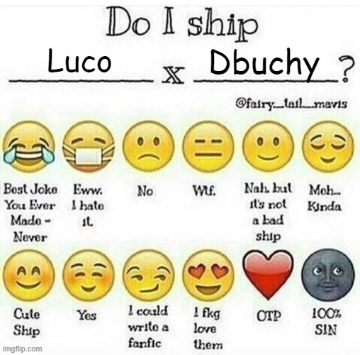 do i ship __x__? | Luco; Dbuchy | image tagged in do i ship __x__ | made w/ Imgflip meme maker