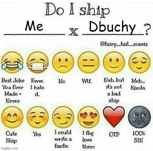 do i ship __x__? | Me; Dbuchy | image tagged in do i ship __x__ | made w/ Imgflip meme maker