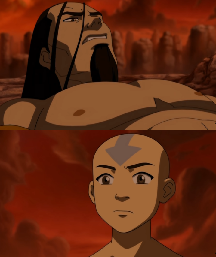 Aang takes away Ozai's bending Blank Meme Template