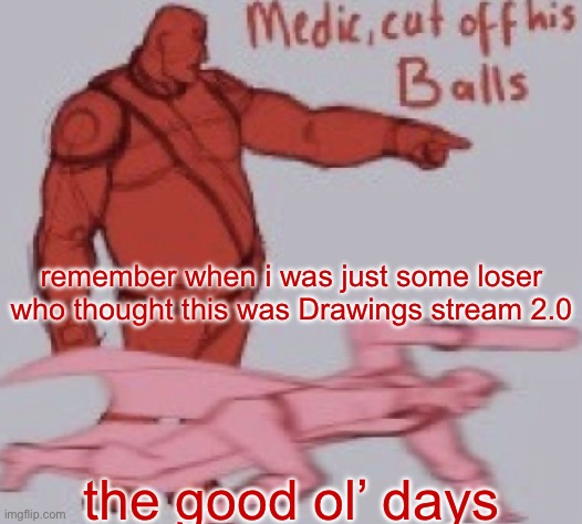 yeah | remember when i was just some loser who thought this was Drawings stream 2.0; the good ol’ days | image tagged in medick | made w/ Imgflip meme maker