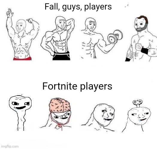 X in the Past vs. X Now | Fall, guys, players; Fortnite players | image tagged in x in the past vs x now | made w/ Imgflip meme maker