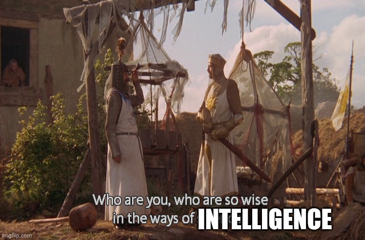 Who are you, so wise In the ways of science. | INTELLIGENCE | image tagged in who are you so wise in the ways of science | made w/ Imgflip meme maker