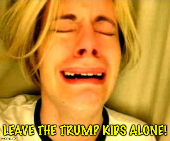 Leave Britney Alone | LEAVE THE TRUMP KIDS ALONE! | image tagged in leave britney alone | made w/ Imgflip meme maker