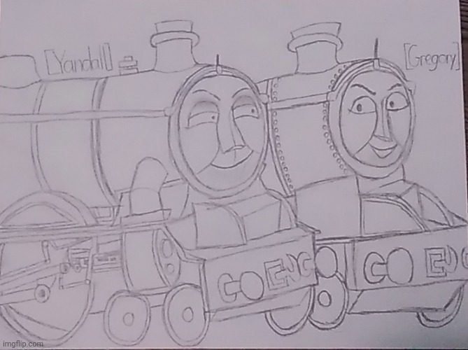 Two buds competing each other | image tagged in thomas the tank engine,engines of eight,drawing | made w/ Imgflip meme maker
