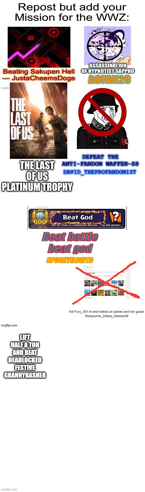 LIFT HALF A TON AND BEAT DEADLOCKED
FESTIVE GRANNYBASHER | made w/ Imgflip meme maker