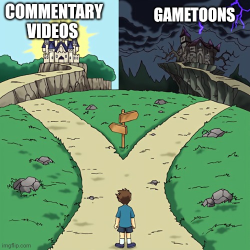 two castles | COMMENTARY VIDEOS GAMETOONS | image tagged in two castles | made w/ Imgflip meme maker
