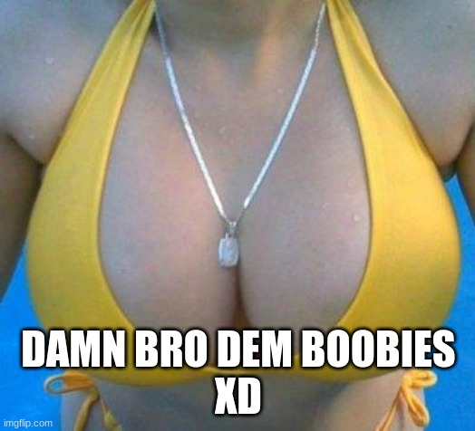boobs | DAMN BRO DEM BOOBIES



XD | image tagged in boobs | made w/ Imgflip meme maker