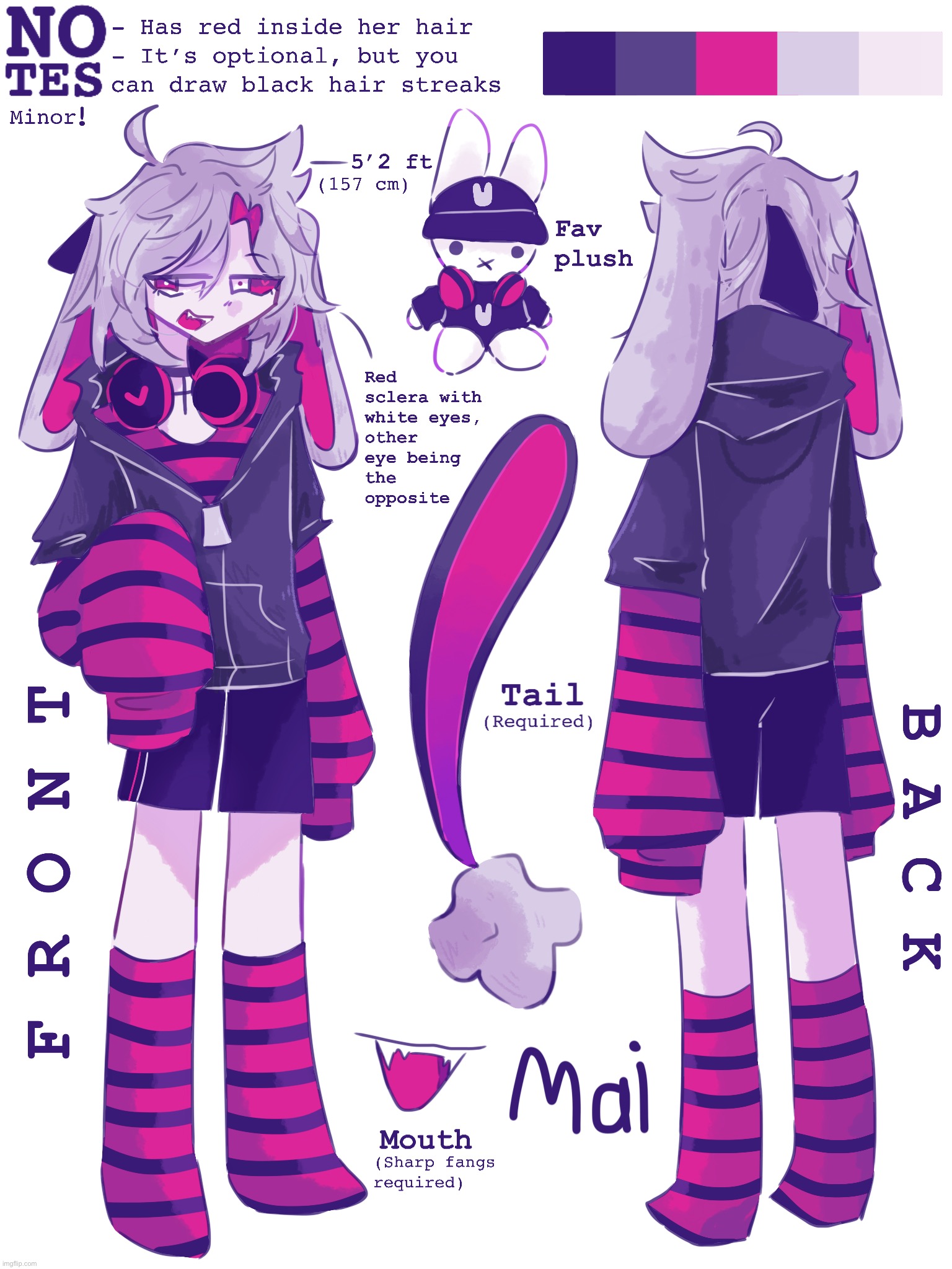 Sharkbunny. Anyways here’s Ravel’s little sister (info in image description) | Demigirl, She/them, 15 | Mai is Ravel’s little step-sister. A girl who is usually sleepy but is quite the sassy girl. Unlike most introverted people with an “I” in their MBTI, Mai isn’t afraid to socialize when needed but is just a homebody who prefers and loves sleeping a lot. She is silly and immature like what a 15-year-old girl would usually be. When around her brother she does not censor her thoughts at all, even if it’s just blatantly cursing at him. Still quite uncertain about her future, but has a vague dream of becoming a writer or novelist. Ravel is purely a shark but Mai is a sharkbunny, how did that happen? Y’know, Mai came after Ravel’s mother who is a bunny remarried with another shark guy. Mai currently used to live with Ravel but is currently living with her parents. | made w/ Imgflip meme maker