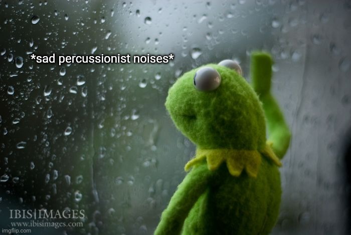 kermit window | *sad percussionist noises* | image tagged in kermit window | made w/ Imgflip meme maker