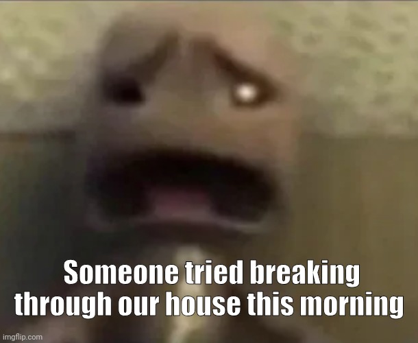 they robbed 3 appartments but not ours | Someone tried breaking through our house this morning | image tagged in sackboy sad | made w/ Imgflip meme maker
