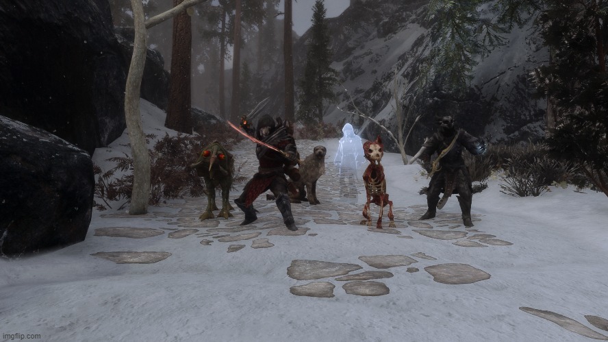 dont mess with the squad (random skyrim screenshots #2) | made w/ Imgflip meme maker