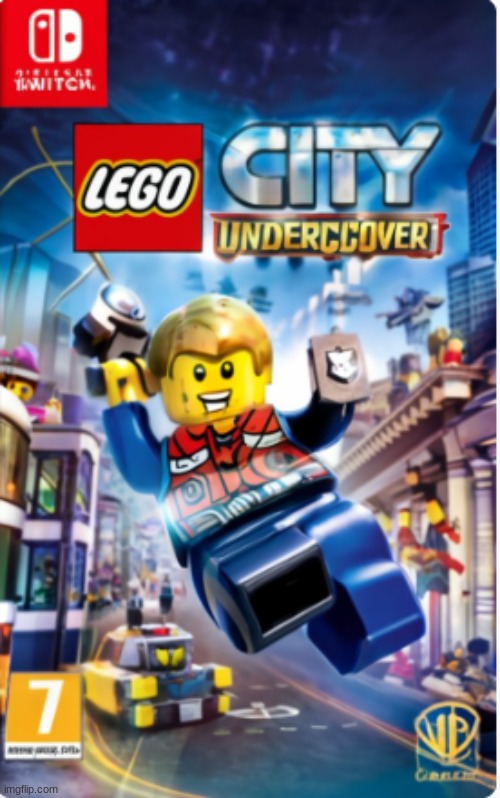 i asked ai to make a switch boxart of "lego city undercover" also why is the pegi 7 orange instead of blue | image tagged in lego city undercc0ver,lego city,lego city undercover | made w/ Imgflip meme maker