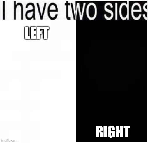 . | RIGHT; LEFT | made w/ Imgflip meme maker