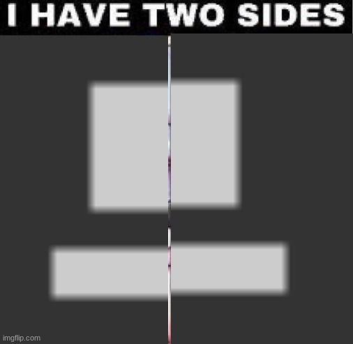 I have two sides | image tagged in i have two sides | made w/ Imgflip meme maker