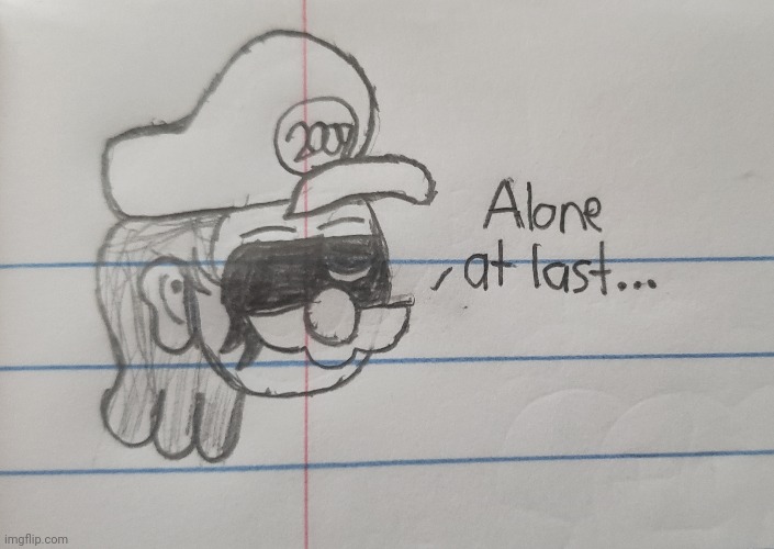 Goofy ahh doodle in class: All alone | image tagged in school,class,drawing | made w/ Imgflip meme maker