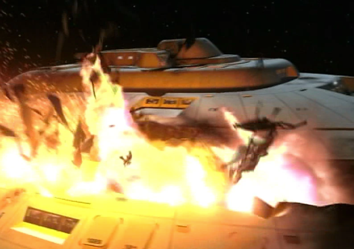 High Quality Star Trek Voyager Severe Explosions. Blank Meme Template