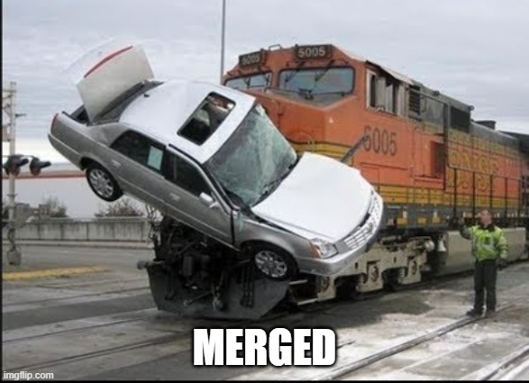 Train wreck | MERGED | image tagged in train wreck | made w/ Imgflip meme maker