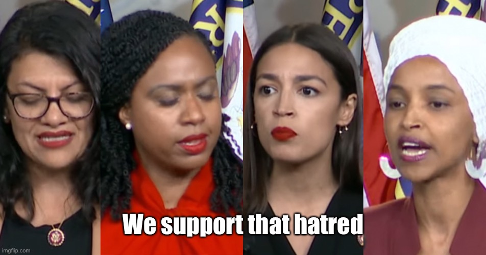 AOC Squad | We support that hatred | image tagged in aoc squad | made w/ Imgflip meme maker