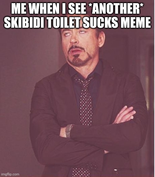 Like we get it what's your deal | ME WHEN I SEE *ANOTHER* SKIBIDI TOILET SUCKS MEME | image tagged in memes,face you make robert downey jr | made w/ Imgflip meme maker