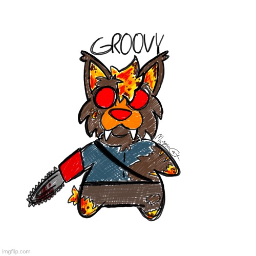 Groovy. Magma became… Ash. | image tagged in art by me,i lied about not posting more ed art,im a lying man,this magma works at a supermarket,and kills demons | made w/ Imgflip meme maker
